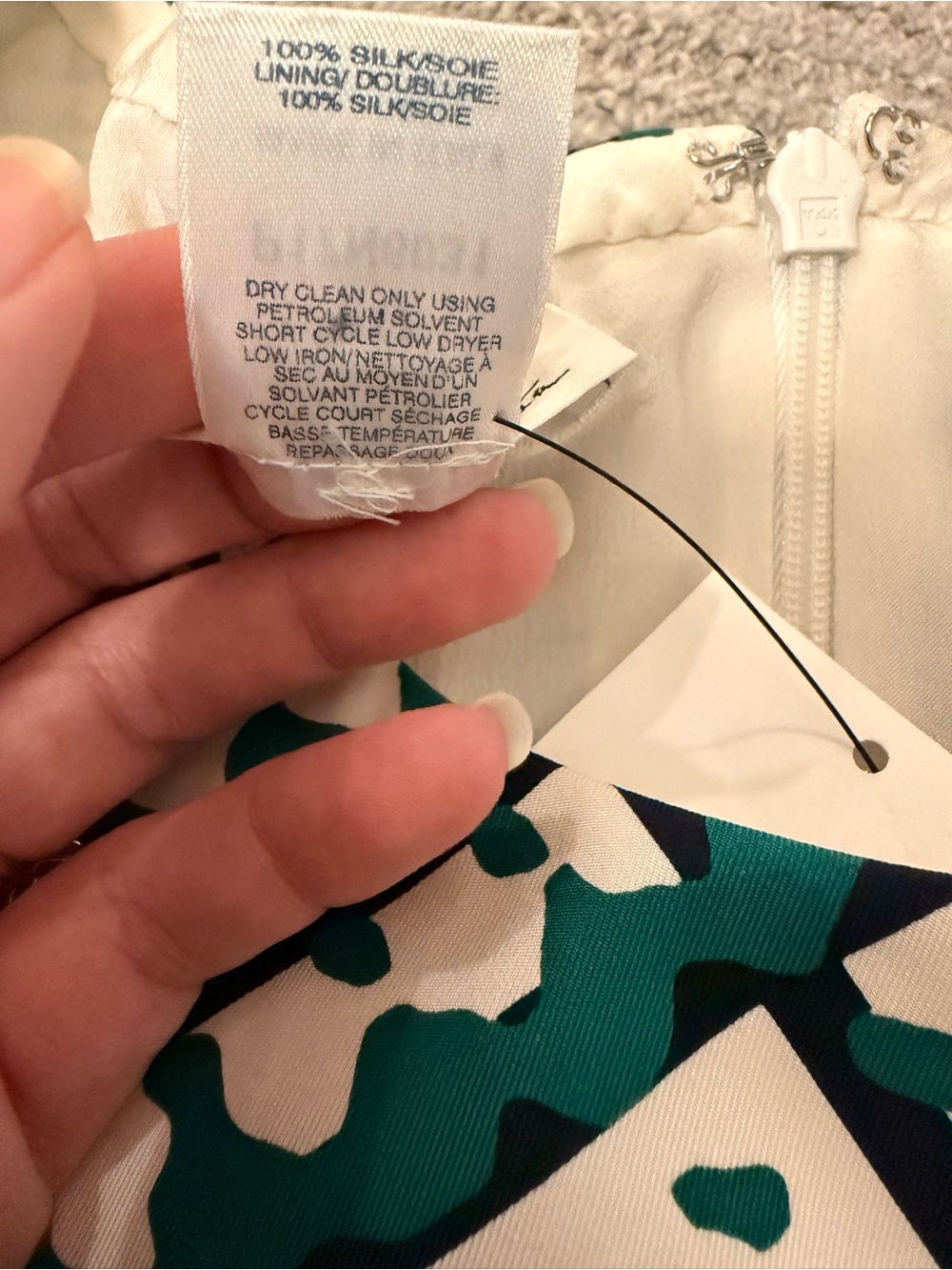 Silk Oscar de la Renta Dress Size 12 - Picture 9 of 10